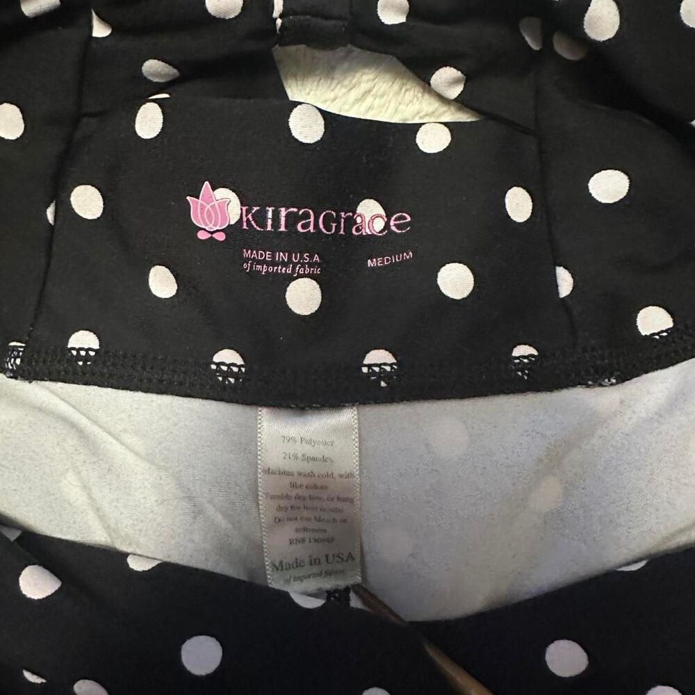 Kira Grace white + black polka dot Flirt Sailing Capri Sz  Medium - Picture 3 of 6